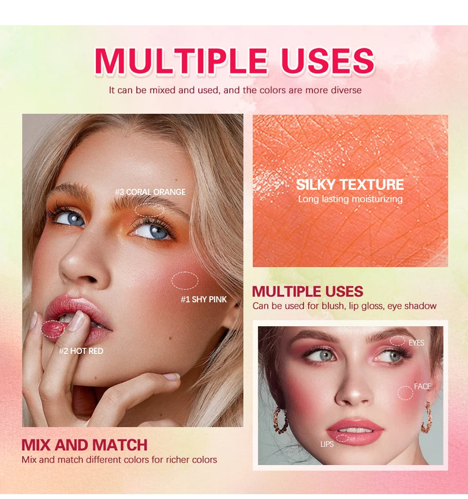 3-in-1 Cream Blush Stick — Lips, Eyes & Cheeks