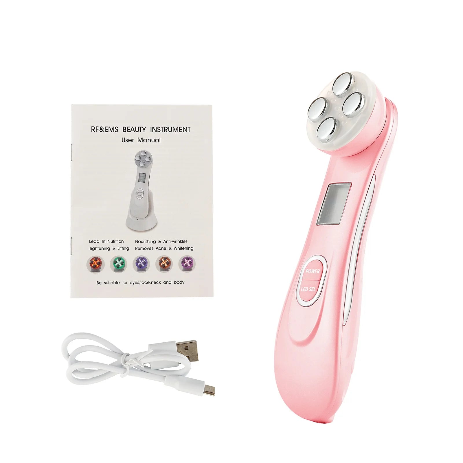 5-in-1 RF & EMS Facial Beauty Device – LED Light Therapy, Skin Lifting & Anti-Wrinkle