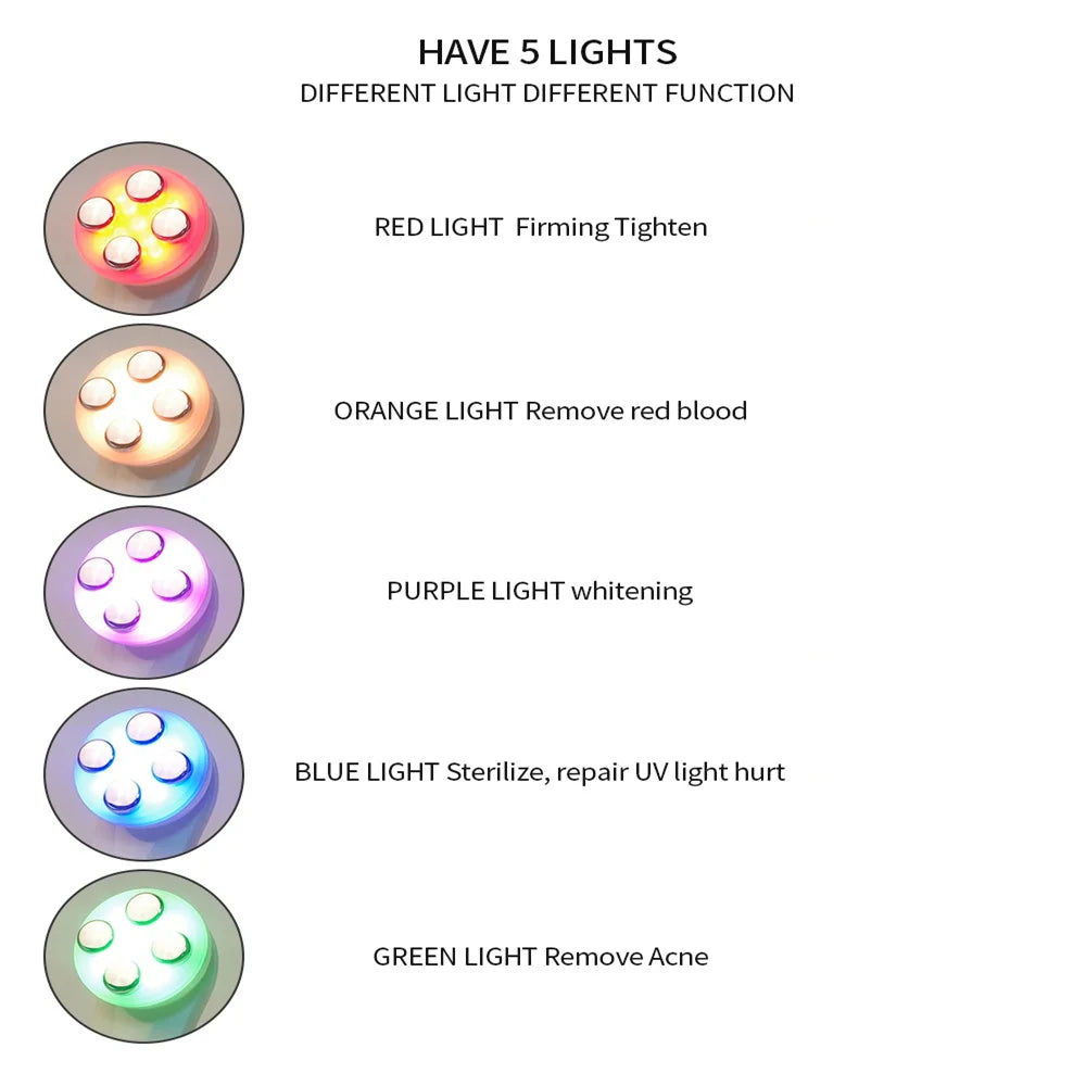 5-in-1 RF & EMS Facial Beauty Device – LED Light Therapy, Skin Lifting & Anti-Wrinkle