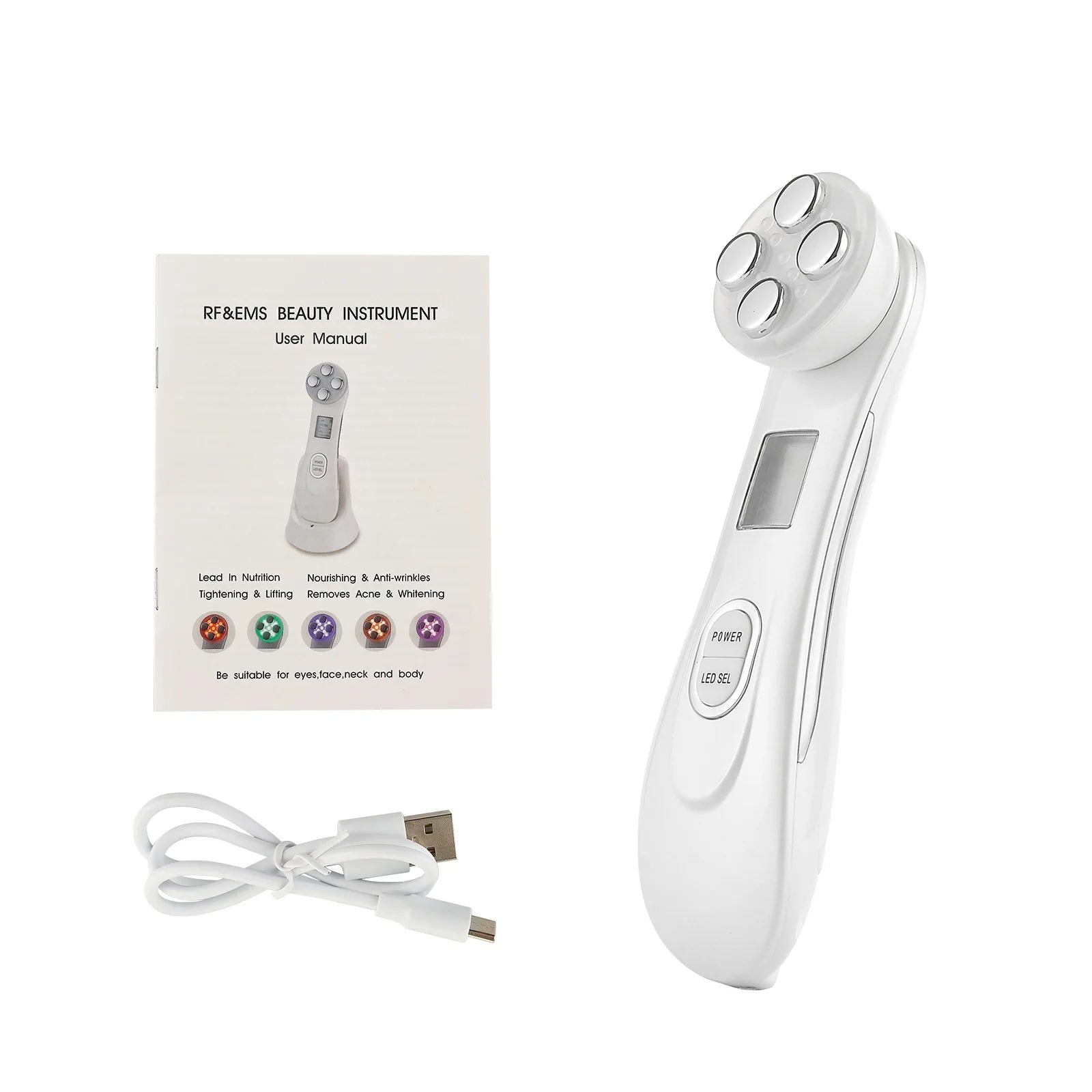 5-in-1 RF & EMS Facial Beauty Device – LED Light Therapy, Skin Lifting & Anti-Wrinkle